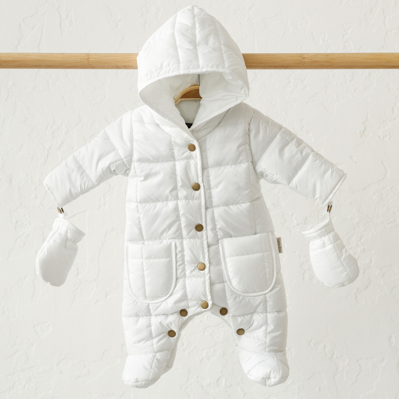 Стьобаний комбінезон MagBaby "Stitch", білий 74см (6-9міс)