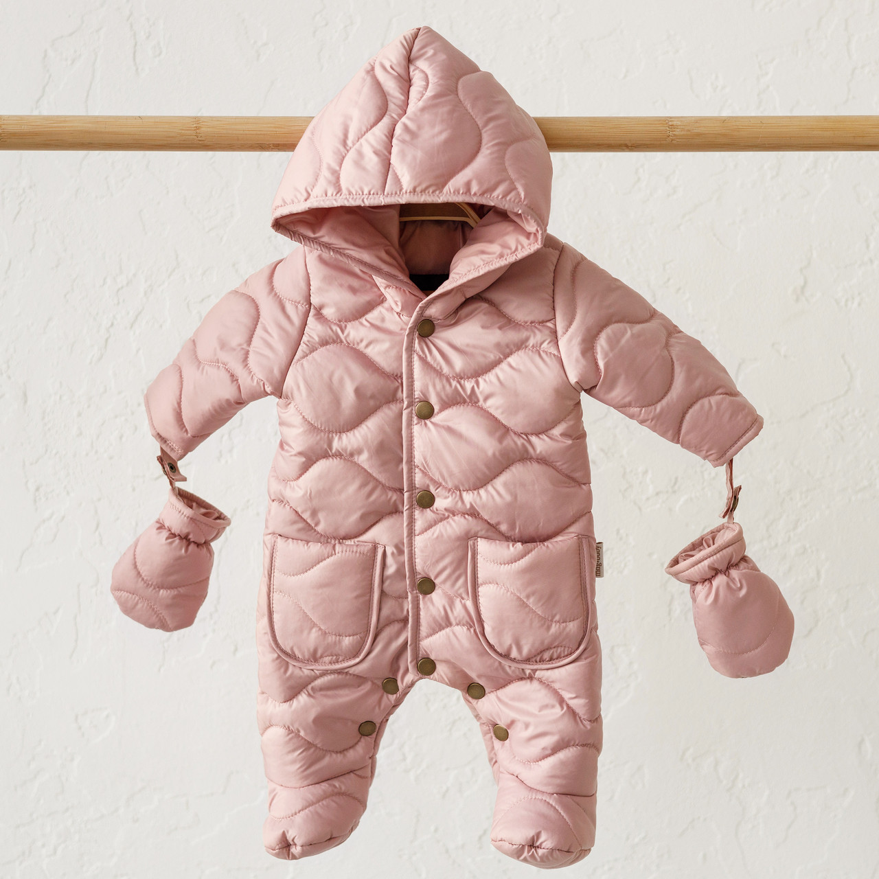 Стьобаний комбінезон MagBaby "Stitch", пудровий 74см (6-9міс)
