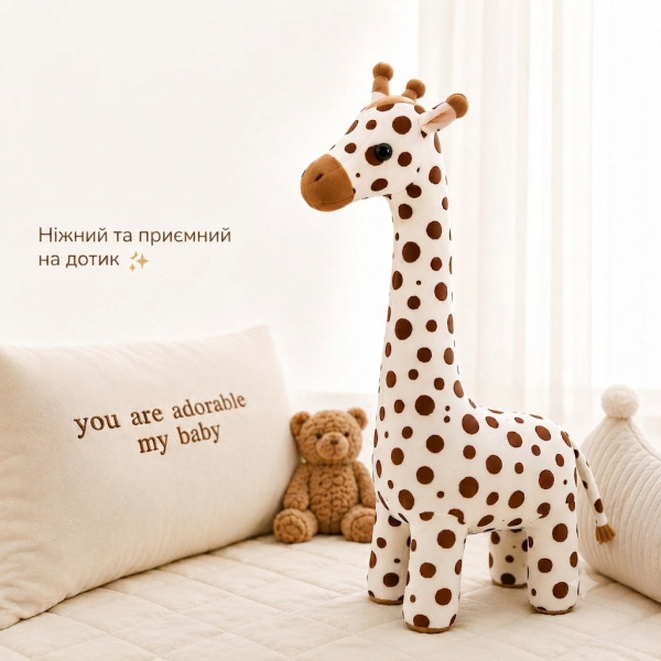 М'яка іграшка антистрес Жирафа арт. 7224 85см Бежевий
