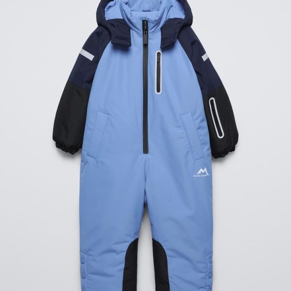 Дитячий демісезонний термо суцільний комбінезон Zara 5644/262 86 см Синьо-блакитний