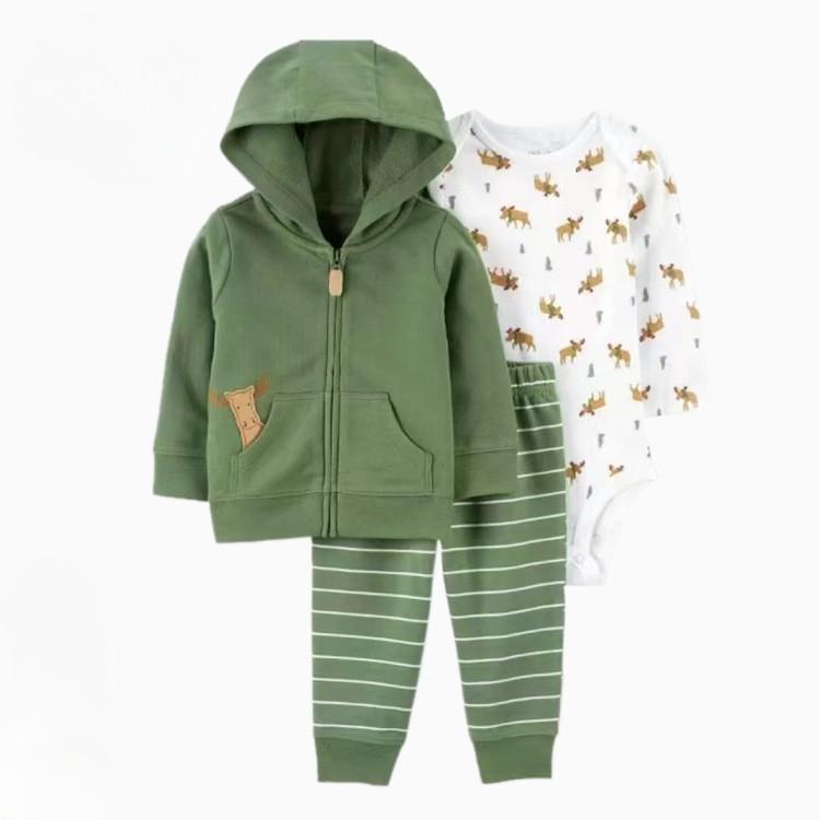Дитячий комплект (толстовка+боді+штани) Carters 39423 61-69 см Зелений