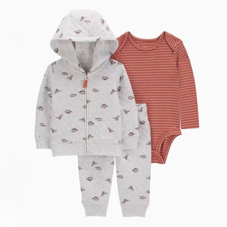 Дитячий комплект (толстовка+боді+штани) Carters 39441 72-76 см Сірий