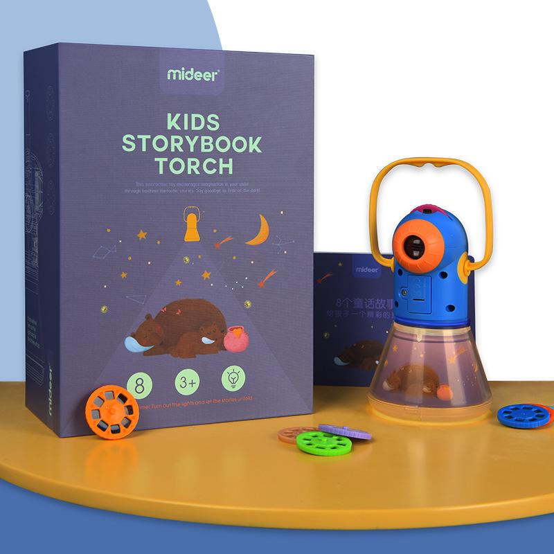 Дитячий проєктор-нічник Mideer Storybook Torch Багатофункціональний 8 казок 4-в-1 Нічник/Таймер арт 4930 Синій