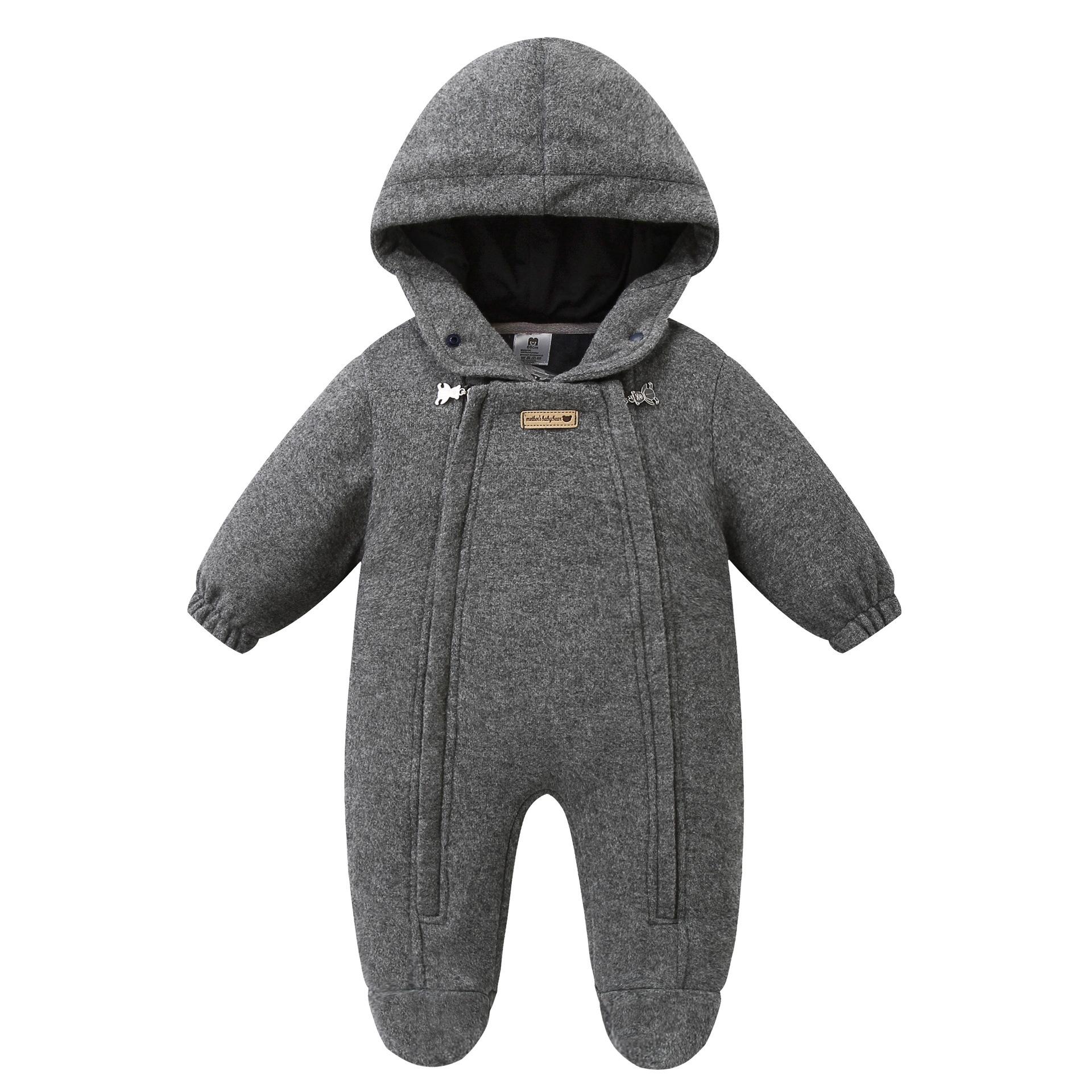 Дитячий демісезонний суцільний комбінезон Mother’s babybear 68323 62 см Сірий меланж