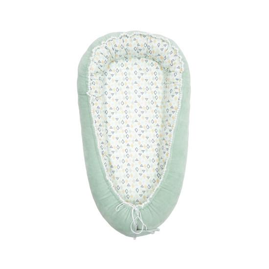 (Копія)Кокон гніздечко для новонароджених Twins Be Happy арт 9025 70*30 см М'ятний