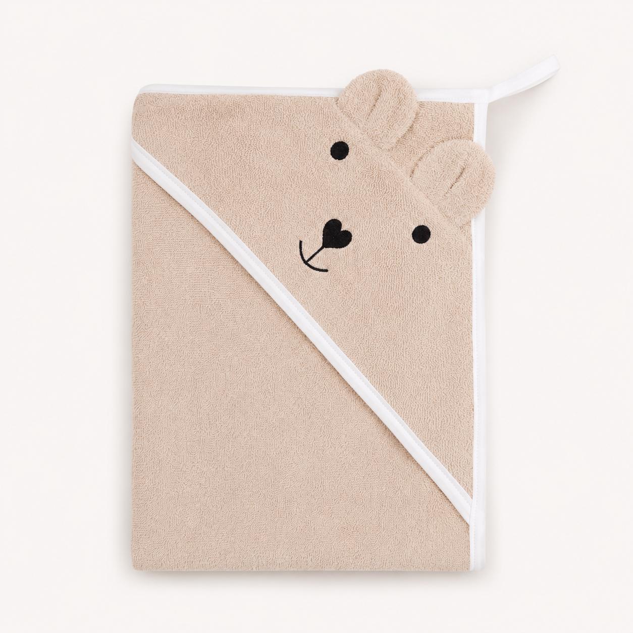 Дитячий рушник Twins Bear 100x100 1530-PTB-557 Бежевий
