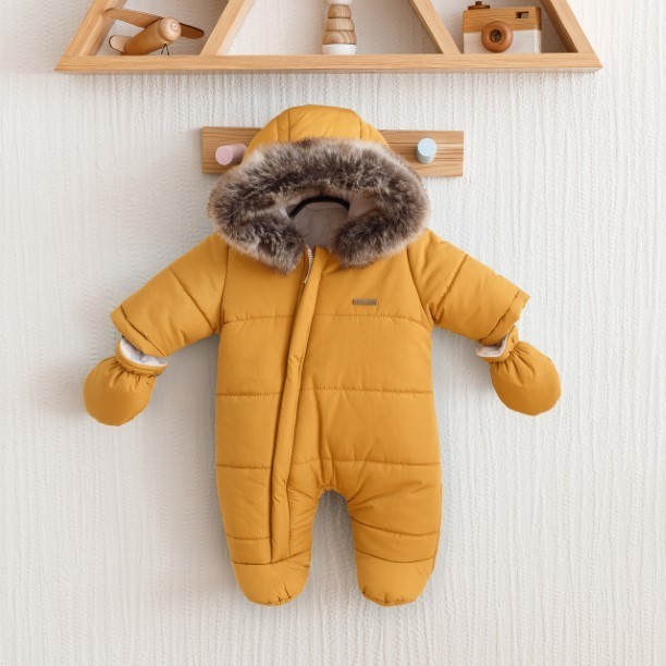 Суцільний комбінезон дитячий зимовий MagBaby Аляска 62 см Гірчичний