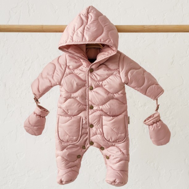 Суцільний комбінезон дитячий демісезонний MagBaby "Stitch" 56-62 см Пудровий