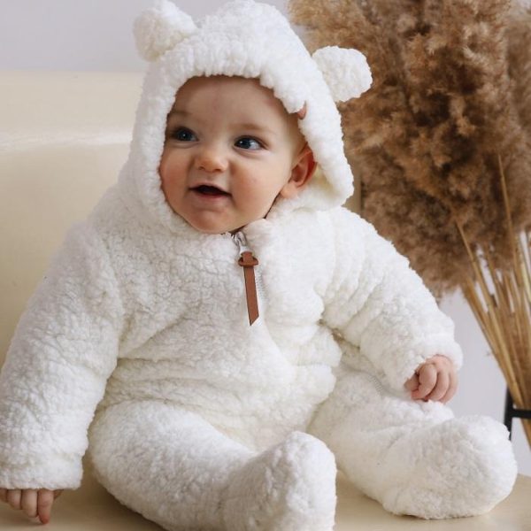 Суцільний комбінезон дитячий демісезонний для новонароджених MagBaby Eddy 80 см Молочний