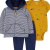 Комплект (толстовка+боді+штани) Carters (111610) 61-69 см 6 міс. Різнокольоровий