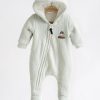 Сплошной детский комбинезон демисезонный для новорожденных MagBaby Zoo 56 см Сизый