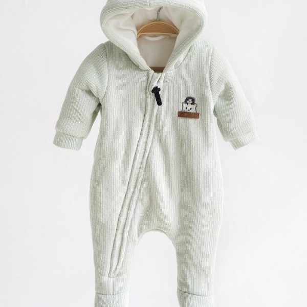 Сплошной детский комбинезон демисезонный для новорожденных MagBaby Zoo 56 см Сизый