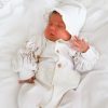Крыжма, человечек с шапочкой с вышивкой MagBaby Wild Flowers 56 см 0-1 мес. Молочный