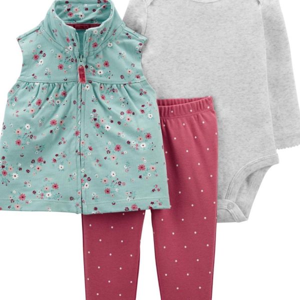 Комплект (жилет+боді+штани) Carters (84410) 69-72 см 9 міс Різнобарвний