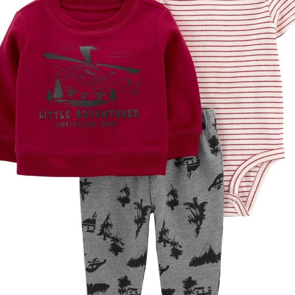 Комплект (світшот + боді + штани) Carters 566010 72-76 см 12 міс Різнобарвний