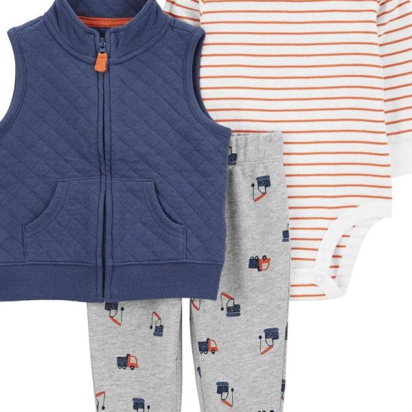 Комплект (жилет+боді+штани) Carters 530410 61-69 см 6 міс. Різнобарвний