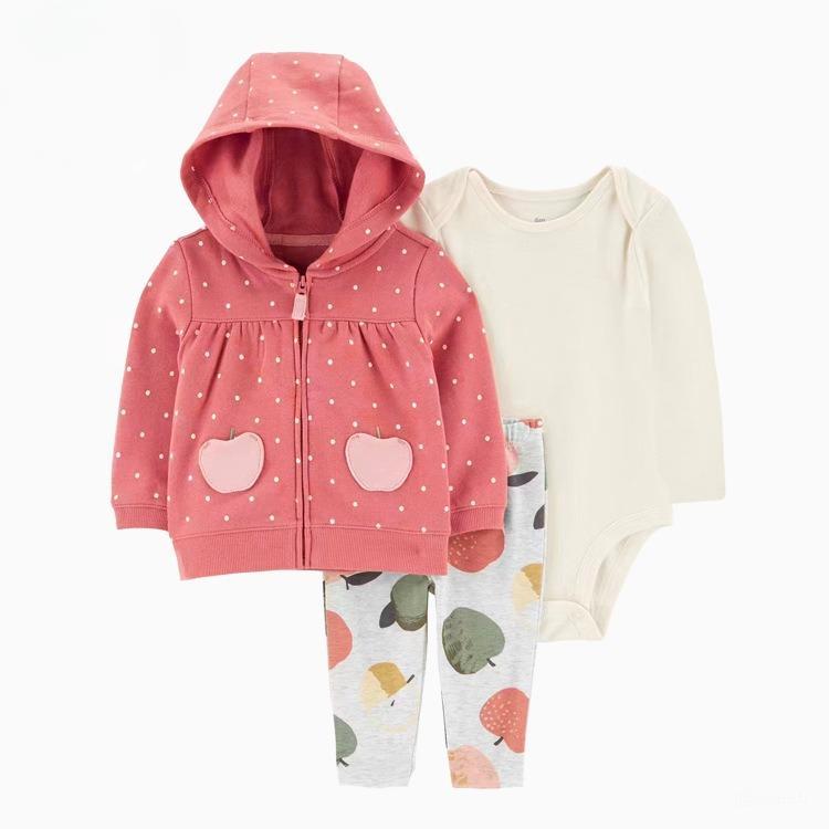 Дитячий комплект (толстовка + боді + штани) для дівчинки Carters 760752 69-72 см Різнобарвний